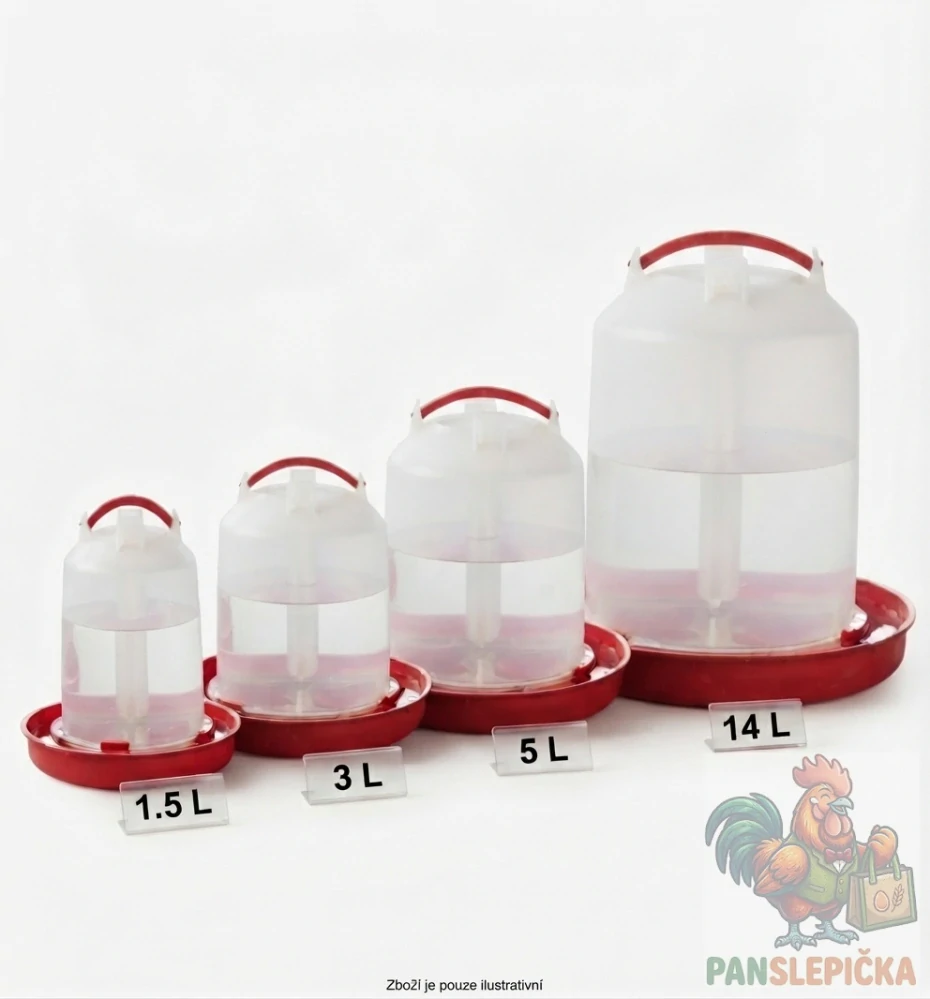Plastová překlopná napáječka pro drůbež (1,5 l – 14 l)