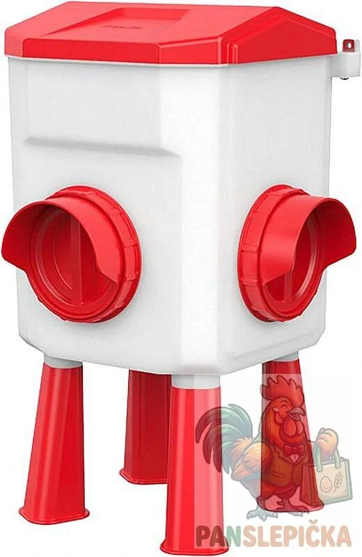 Automatické plastové krmítko pro drůbež s nožičkami