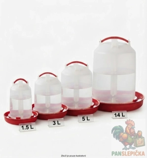 Plastová překlopná napáječka pro drůbež (1,5 l – 14 l)